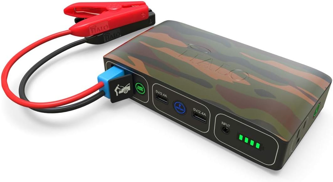 HALO Bolt – Cargador portátil de 58,830 mWh para teléfono y laptop, arrancador de automóvil con salida de corriente alterna y cargador de automóvil