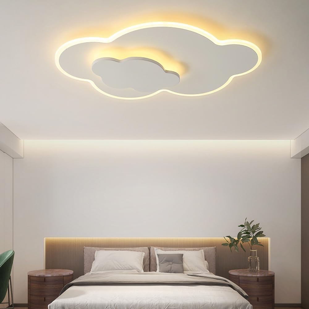 Lámpara de techo LED industrial vintage moderna con acabado blanco simple cerca del techo, iluminación de techo de acrílico de metal para sala de