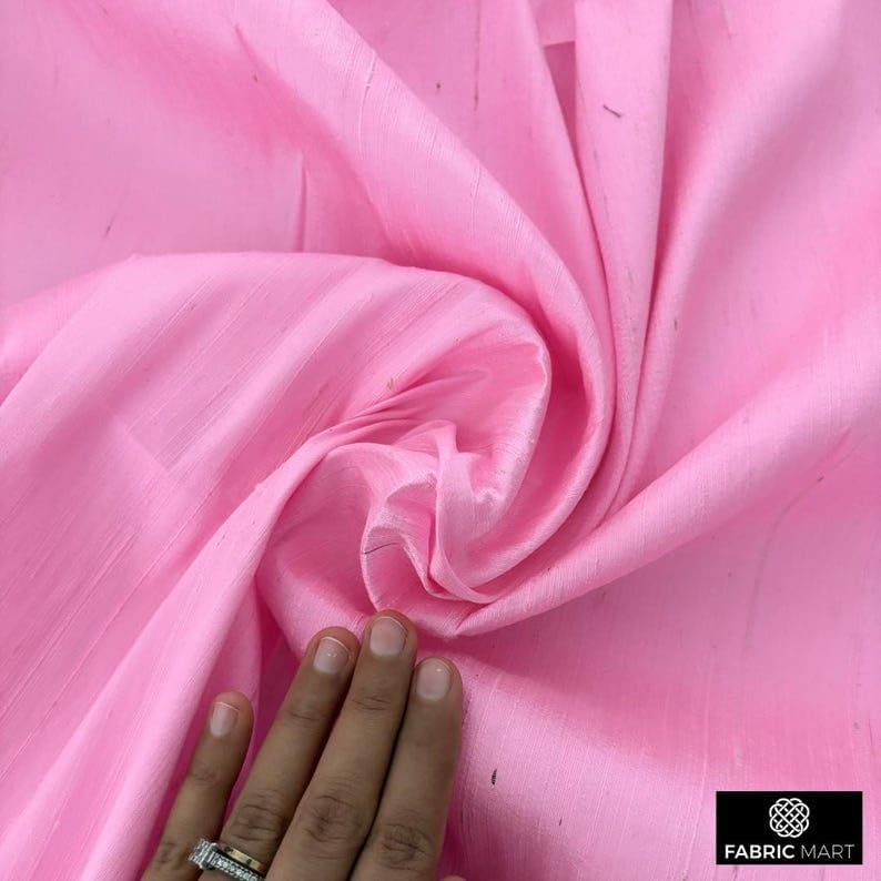 Tela de seda 100% pura rosa claro por The Yard, 41 pulgadas o 40.9 in de ancho, 1 yarda continua tela de seda rosa, tela de tapicería de vestido de