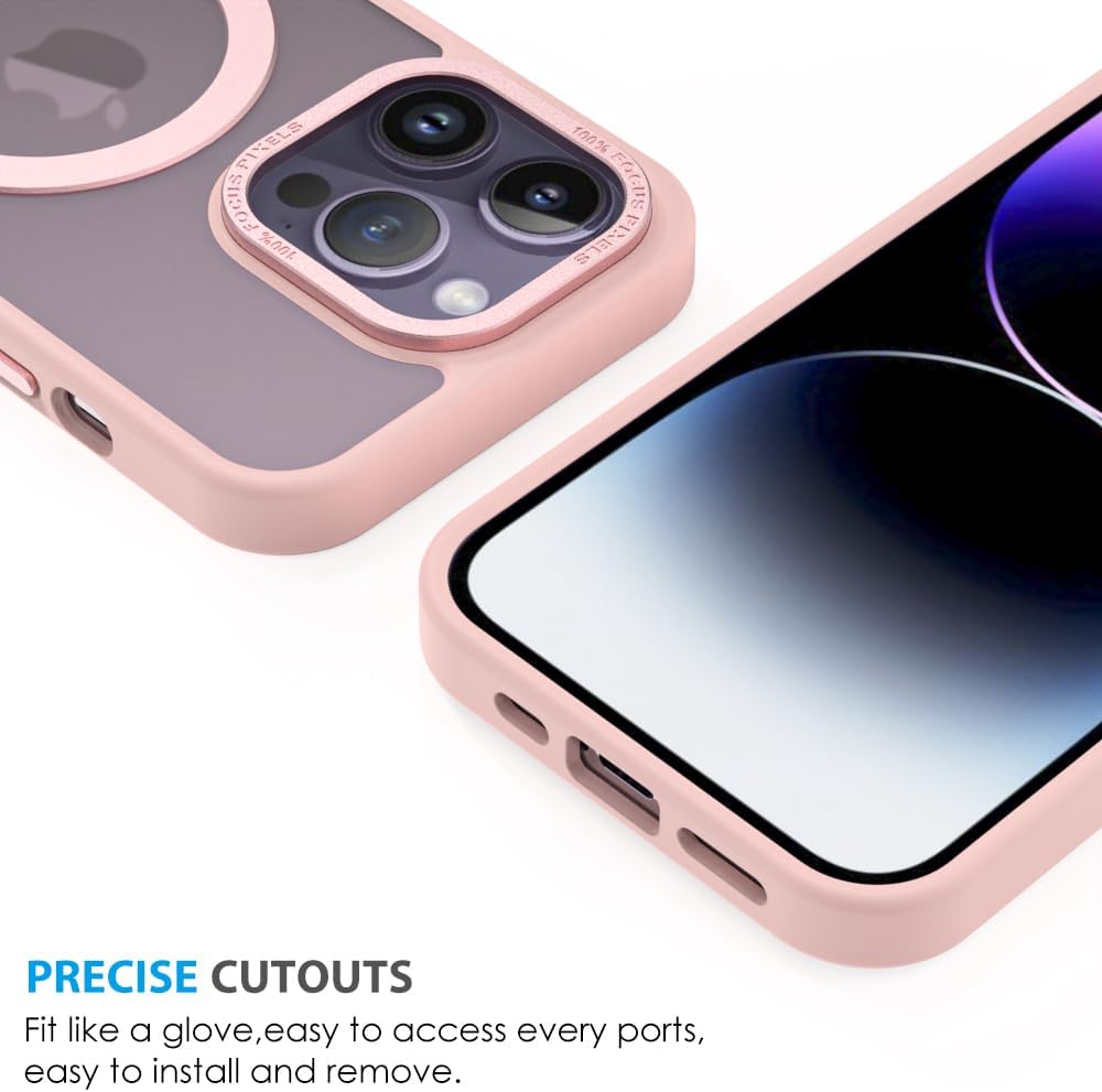 Puxicu Funda magnética para iPhone 14 Pro Max, soporte magnético invisible, compatible con MagSafe, diseño duro delgado, a prueba de golpes y