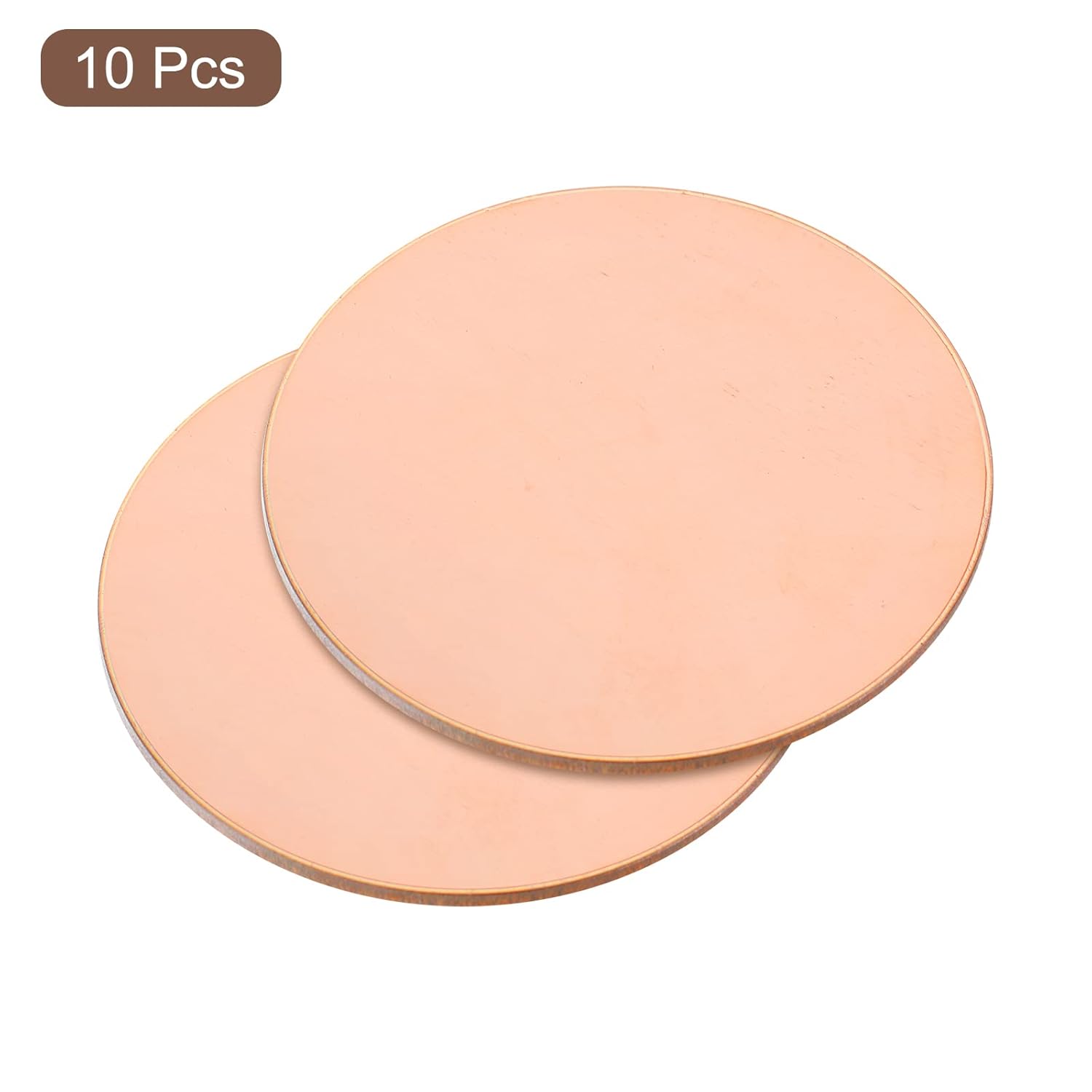 uxcell Hoja de cobre puro, 10 unidades de 1 316 pulgadas x 0.02 pulgadas, calibre 24 T2, placa redonda de metal de cobre para manualidades,