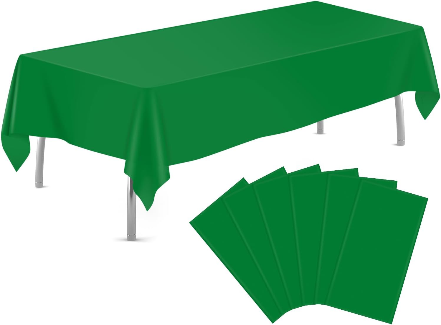 Paquete de 6 manteles de plástico desechables rectangulares de 54 x 108 pulgadas, manteles de plástico para fiestas