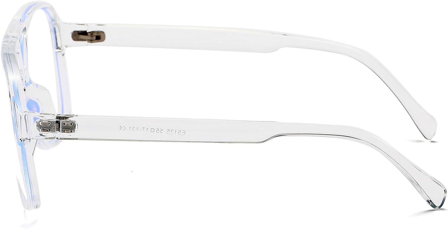 ZIMUSUN Gafas de aviador retro con luz azul para mujeres y hombres de los años 70, gafas de piloto con marco de gran tamaño, antifatiga ocular