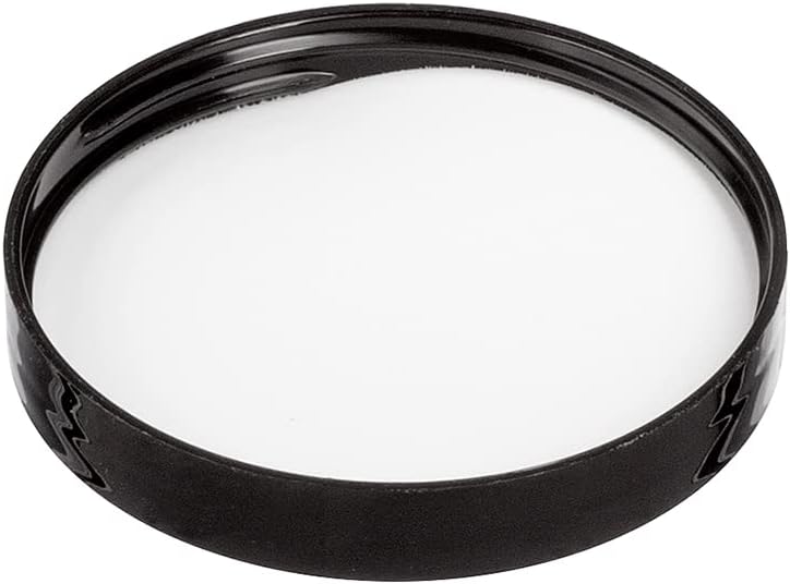 Tapa negra lisa de plástico con forro de espuma para tarro (paquete de 24) (tamaño del cuello 58-400)
