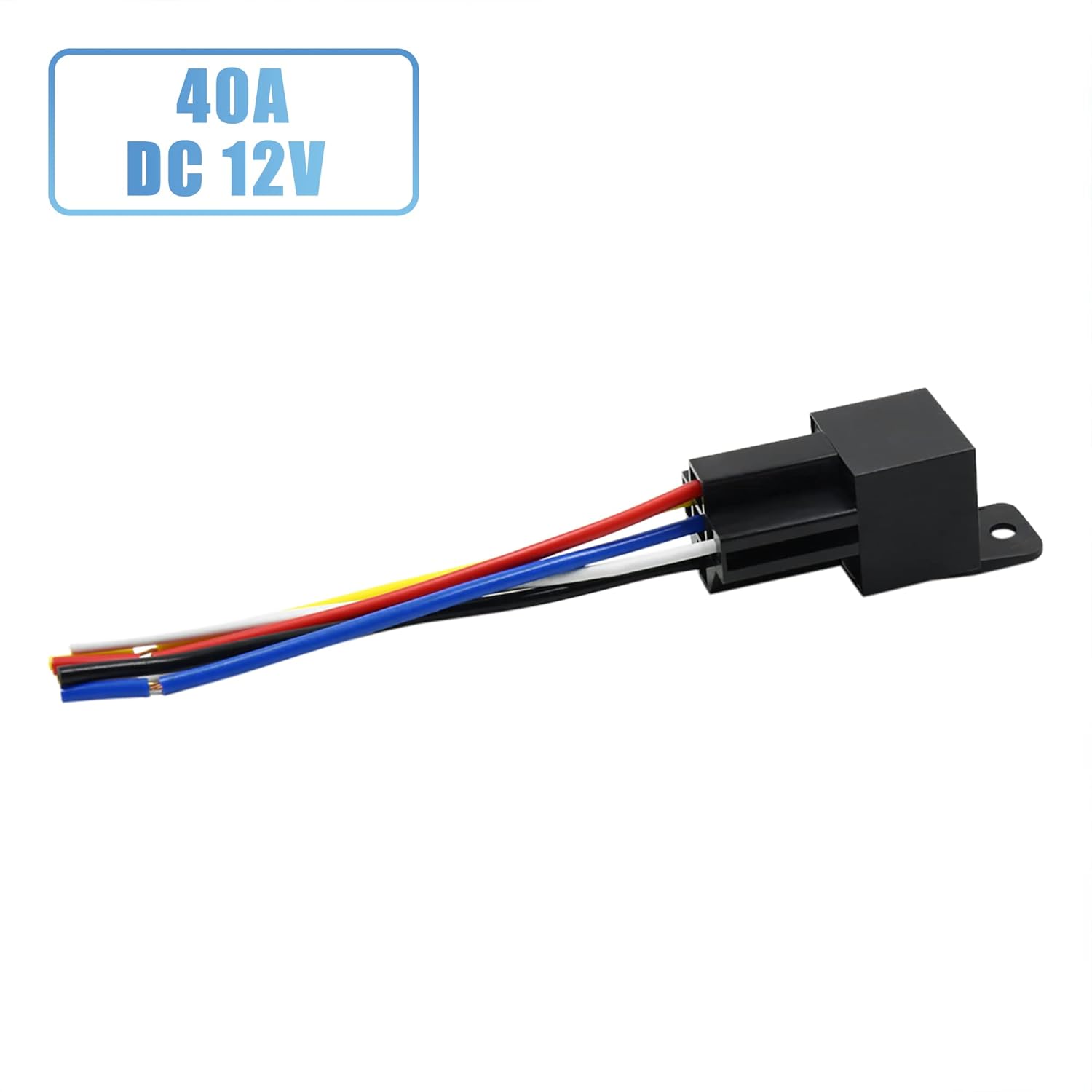 uxcell JD-1914 5 Pin DC 12V 40A Universal Vehículo Vehículo Motor Fusible Relé Interruptor Poder con Arnés