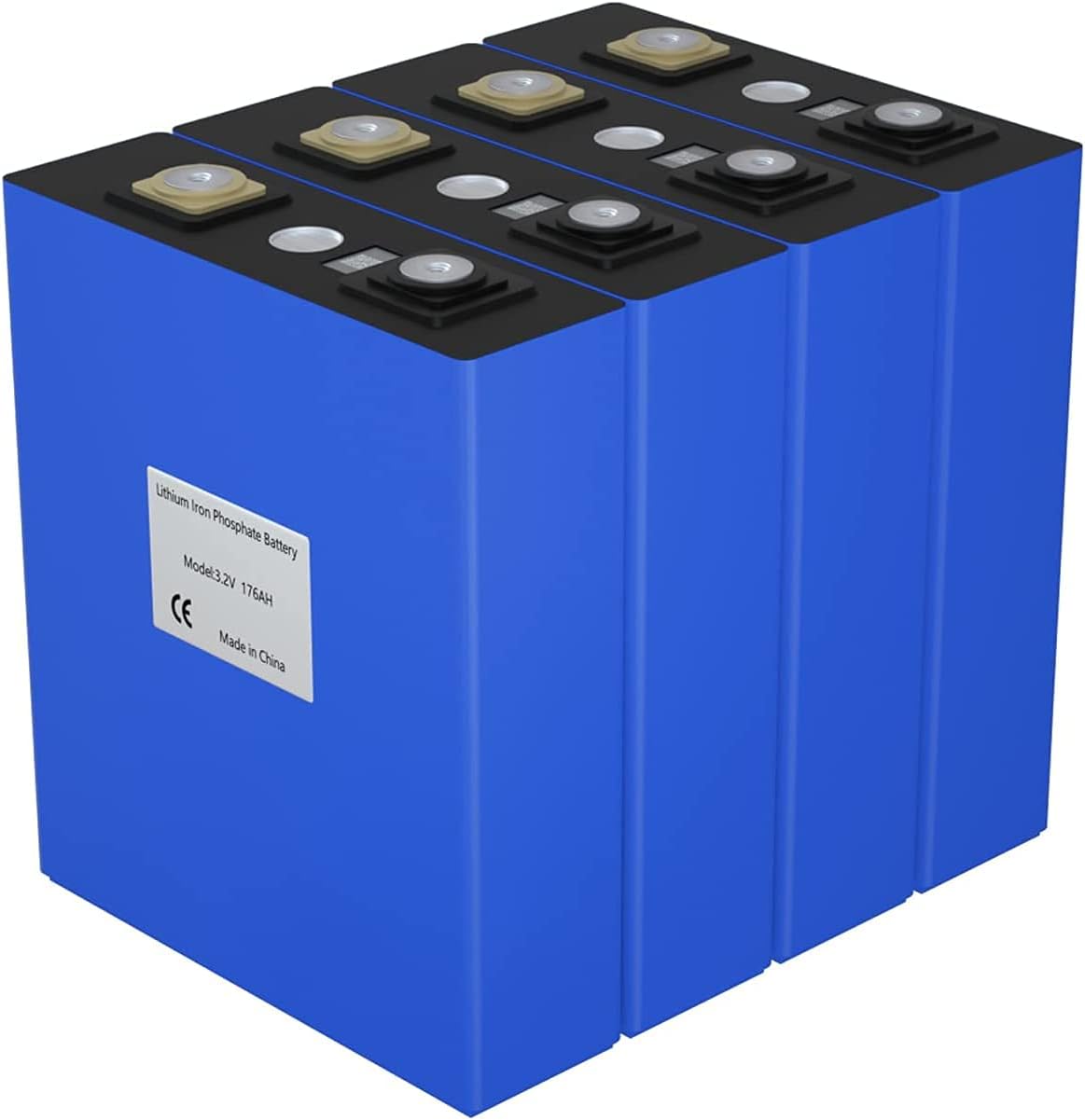 ninthcit Pilas de batería LiFePO4 de ciclo profundo de 3.2 V 176 Ah con fosfato de hierro, baterías de litio de repuesto de grado A con código QR,