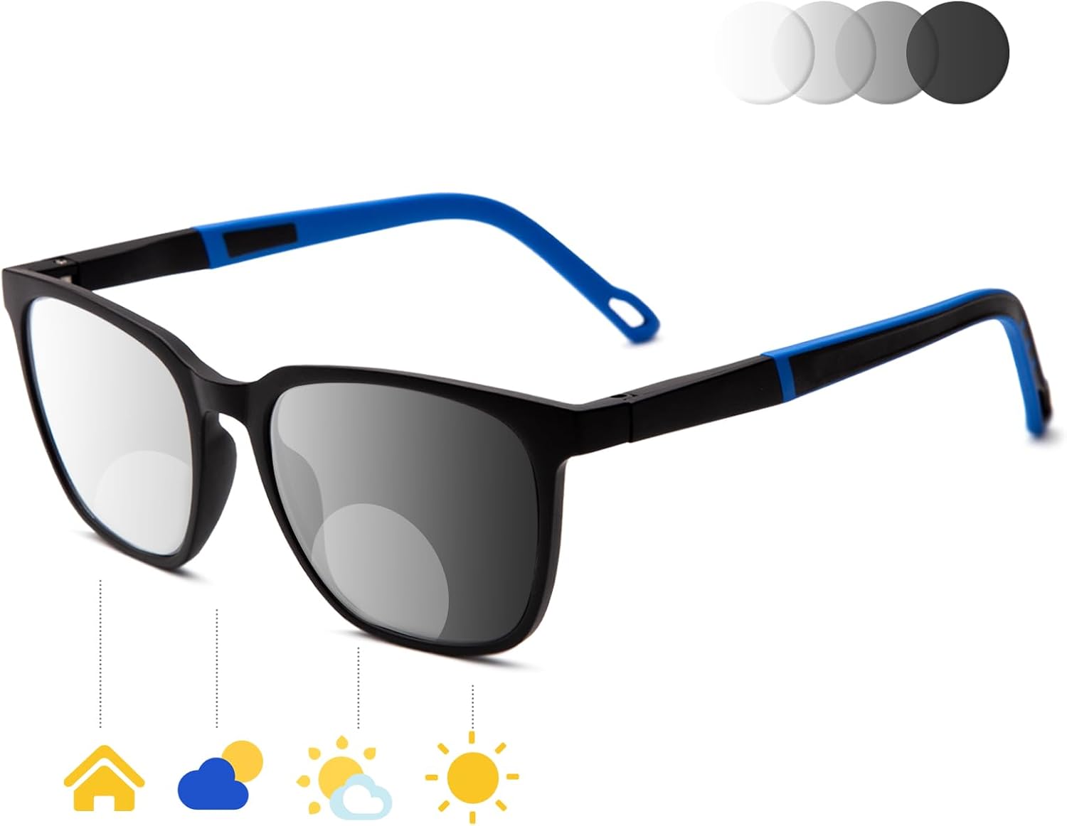 JO Gafas de lectura bifocales para mujeres y hombres, lentes de sol de lectura bifocales fotocromáticos