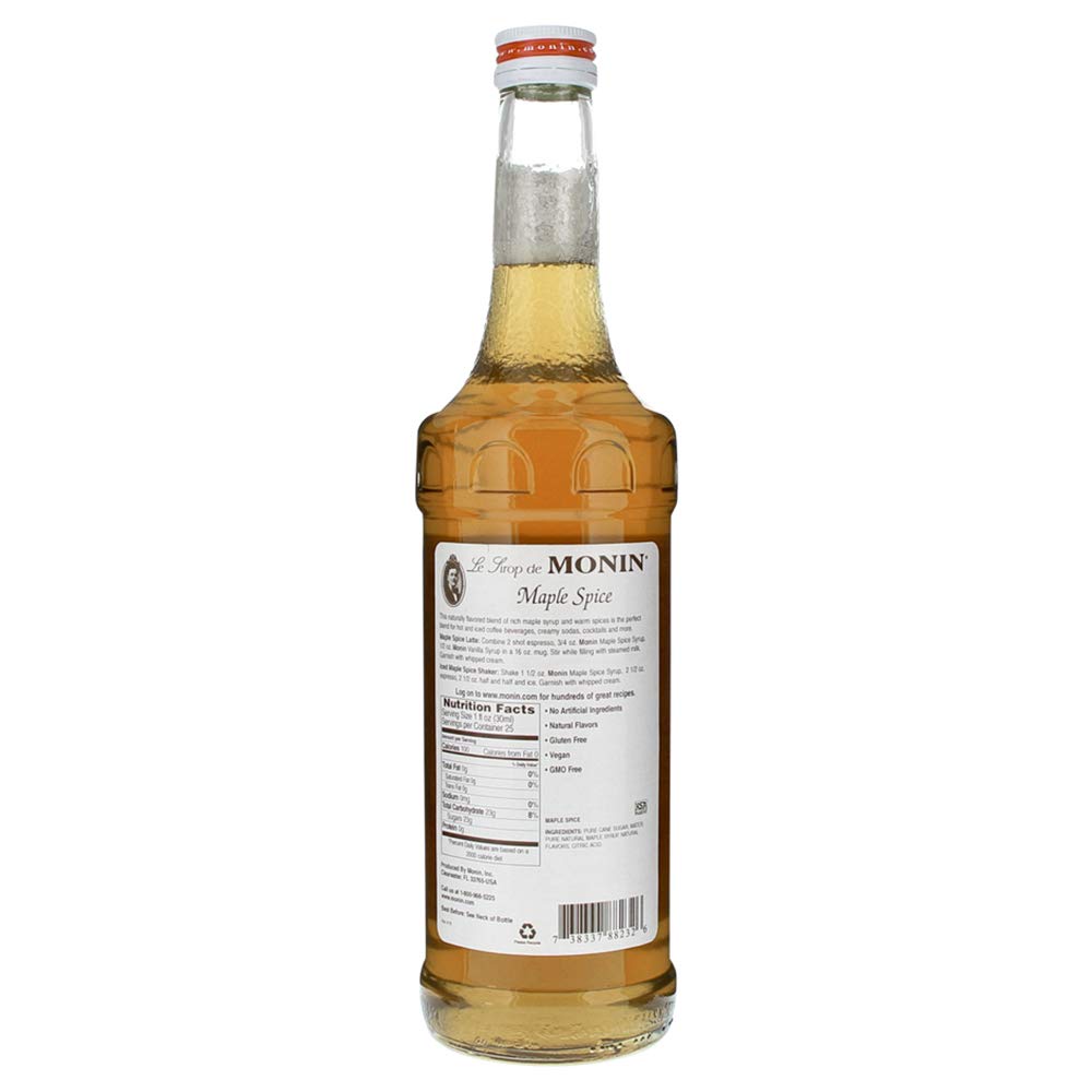 Monin – Jarabe de especias de arce, toques de pan de jengibre y canela, sabores naturales, ideal para cócteles, latés, mochas y cafés helados, sin