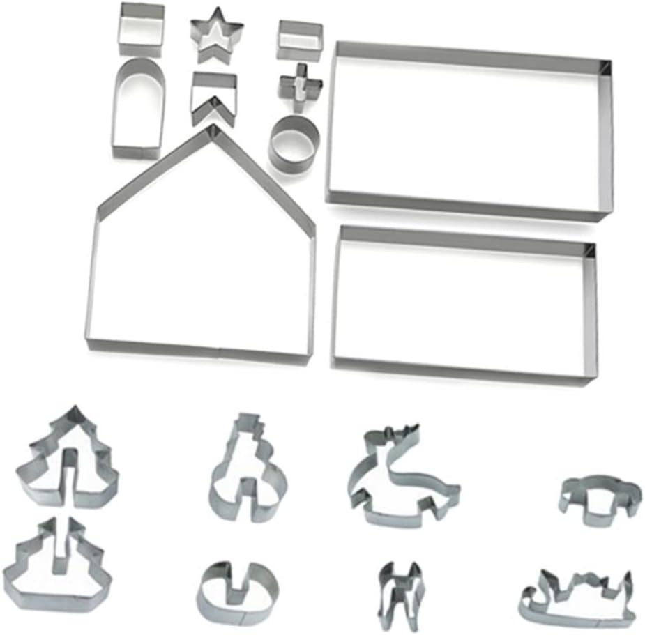 NOLITOY 36 Pcs Cookie Cutter Cortadores De Galletas Cookie Cutters for Baking Santa Cookie Cutter Baking Cutter Cake Mold Stainless Steel