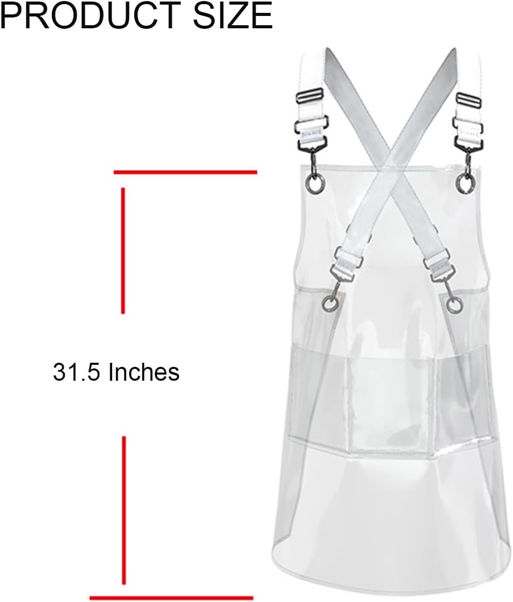 Delantales de peluquería para mujer, delantal transparente impermeable para peluquero con espalda cruzada, ajustable, para peluquería y trabajo