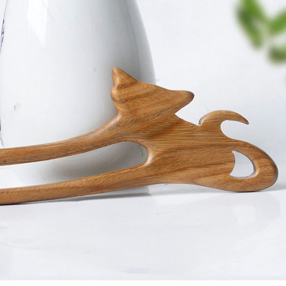 Palos de pelo de madera para gatos en forma de U, estilo chino, horquillas, horquillas, horquillas trenzadas, tocado retro (A)