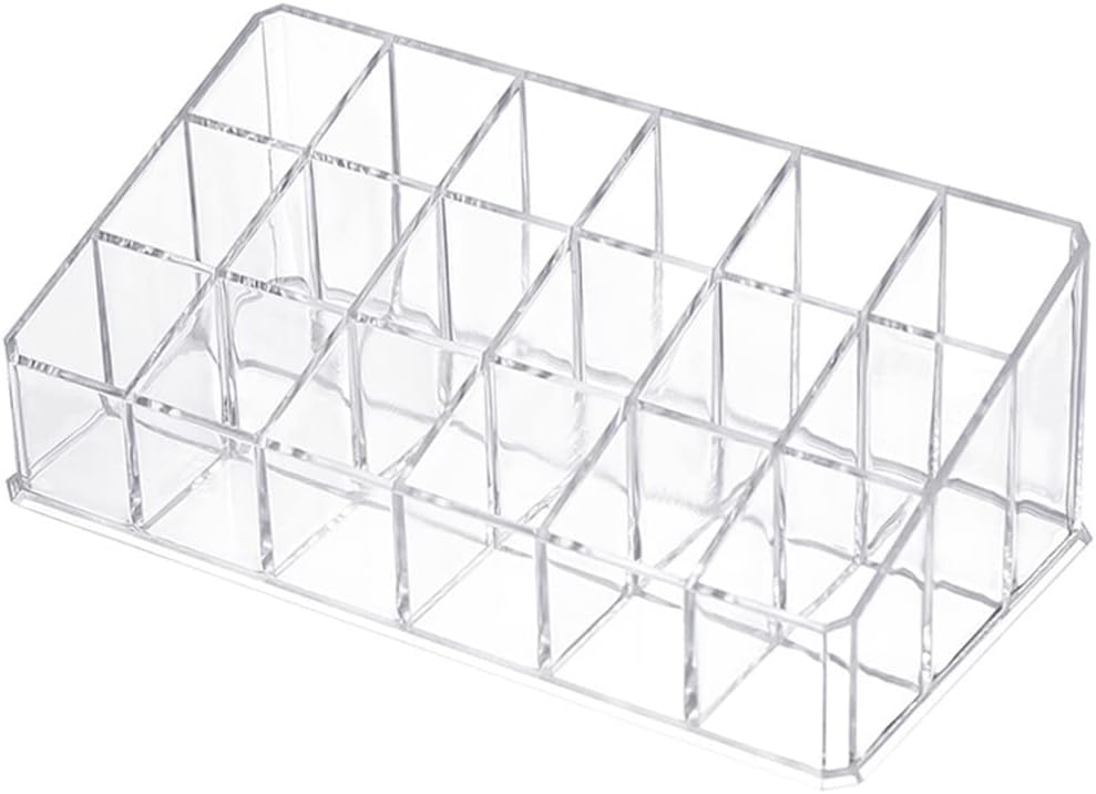 Soporte para 18 lápices labiales, estuche de almacenamiento de lápiz labial acrílico transparente, pantalla de almacenamiento de cosméticos de 3