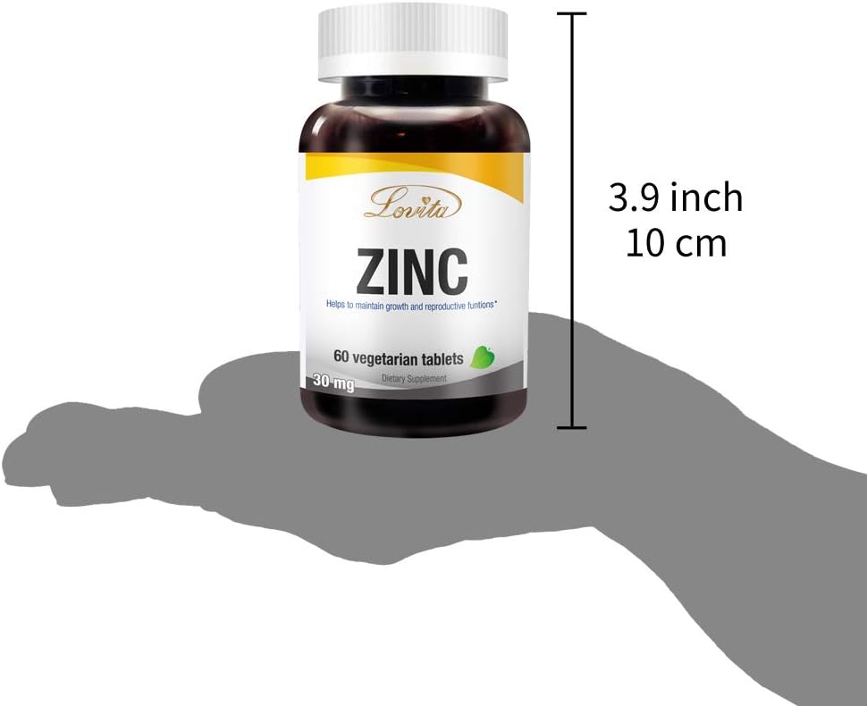 Zinc 30mg  Suplementos de zinc quelado bien absorbido para hombres y mujeres  Vegano, sin OMG, para apoyo inmunológico y piel sana  Sin gluten  60