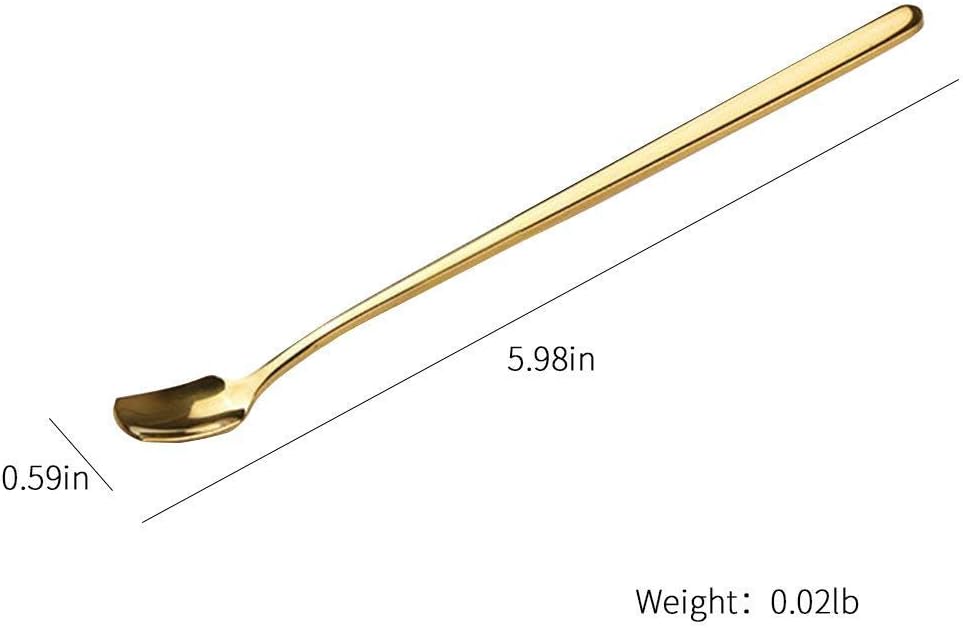 COMIART – Cucharas de té helado de mango largo para mezclar, 6.7 pulgadas, cabeza cuadrada, cucharaditas de café, cucharas de cóctel, ideal para uso