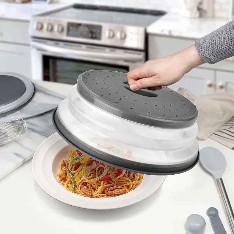 Dependable Industries’ 2 en 1 plegable cubierta protectora contra salpicaduras de microondas y colador de lavado de verduras lo último en cocina