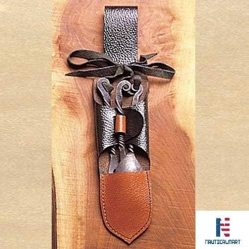 Utensilios de fiesta con bolsa – Juego de utensilios de cocina vikingos y medievales – Juego de utensilios de hierro forjados a mano con cuchillo