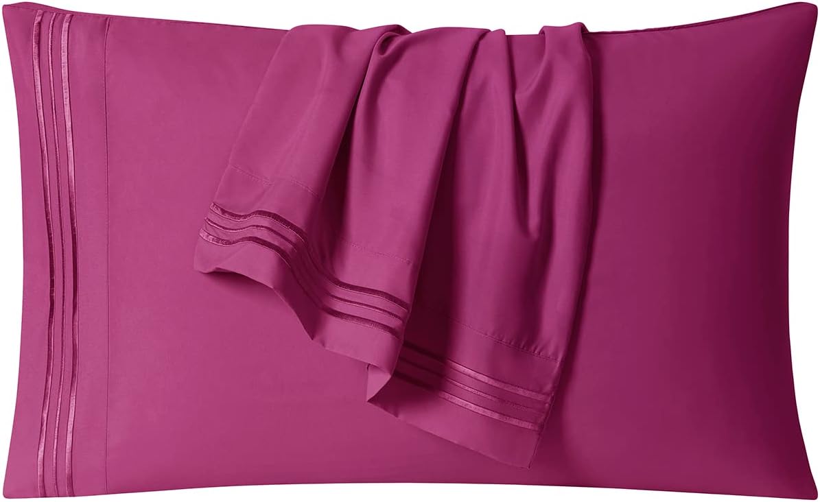 Clara Clark – Juego de sábanas de la serie 1800 Premier, 4 piezas, juego de cama, sábanas con mucha caída, resiste arrugas, la decoloración y las