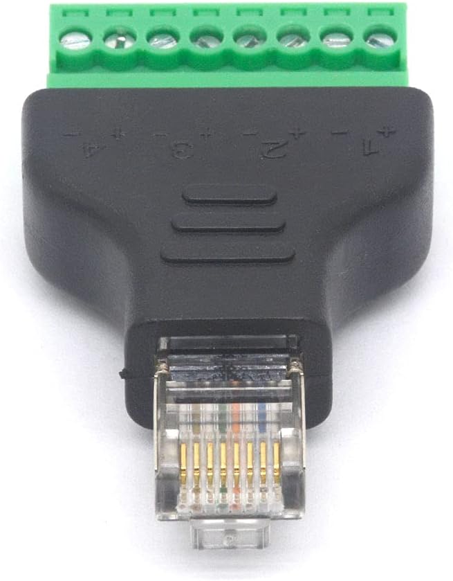 Adaptador de terminal de tornillo macho RJ45, RJ45 macho a tornillo de 8 pines, conector hembra Cat7 6 5 5e Extensor de enchufe de red Ethernet CCTV