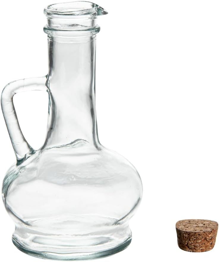 Restaurantware RW Base – Dispensador de aceite de oliva de 8 onzas, 1 botella dispensadora de aceite de cocina, con tapa de corcho, sin fugas,
