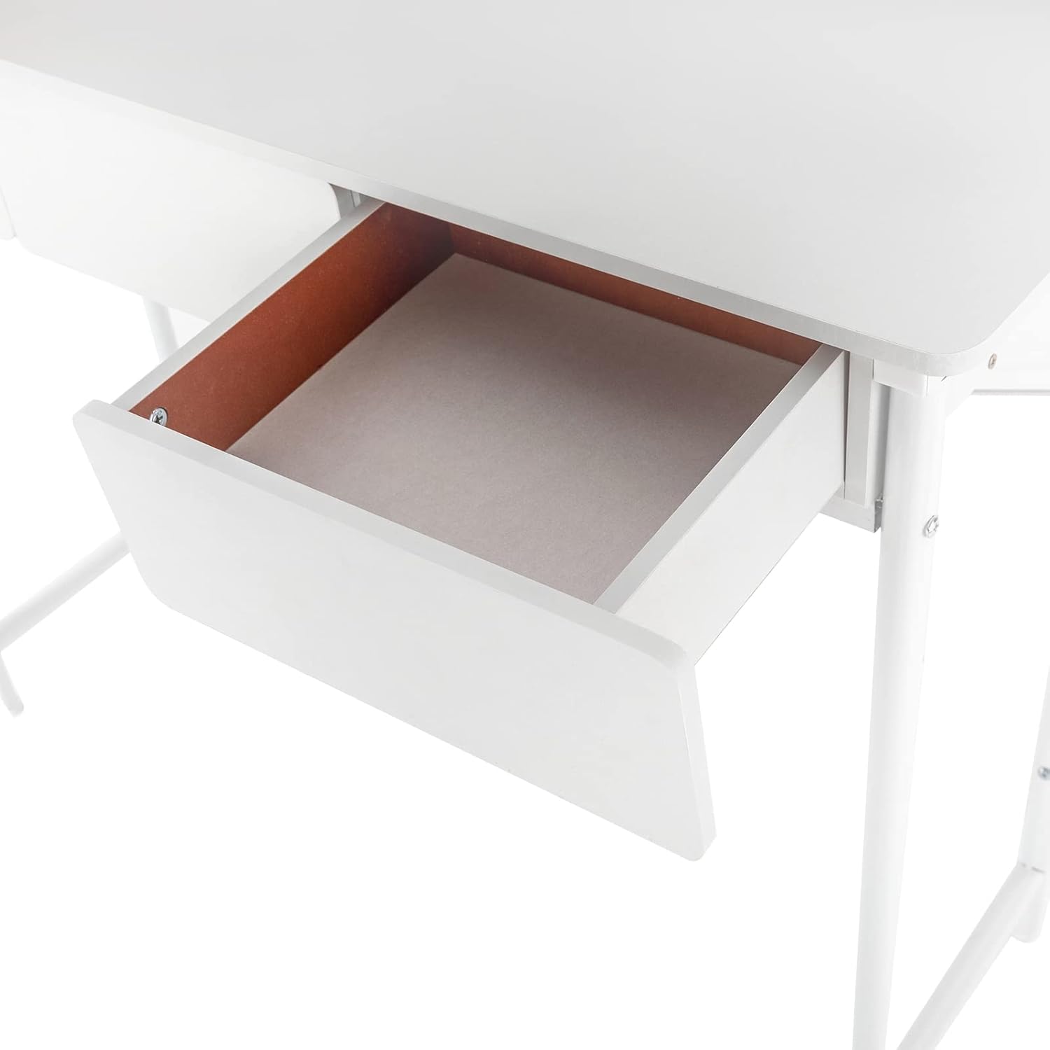 TFCFL Escritorio de tocador con espejo, tocador de maquillaje MDF con 3 dibujos para mujeres y niñas (blanco)