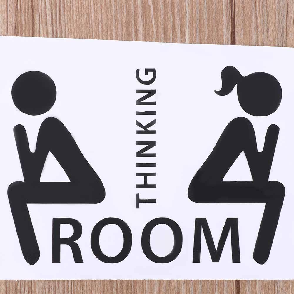 Leadigol Thinking Room – Calcomanías de pared de 2.8 x 3.9 in de PVC extraíbles, decoración de baño, calcomanías de decoración de inodoro, arte