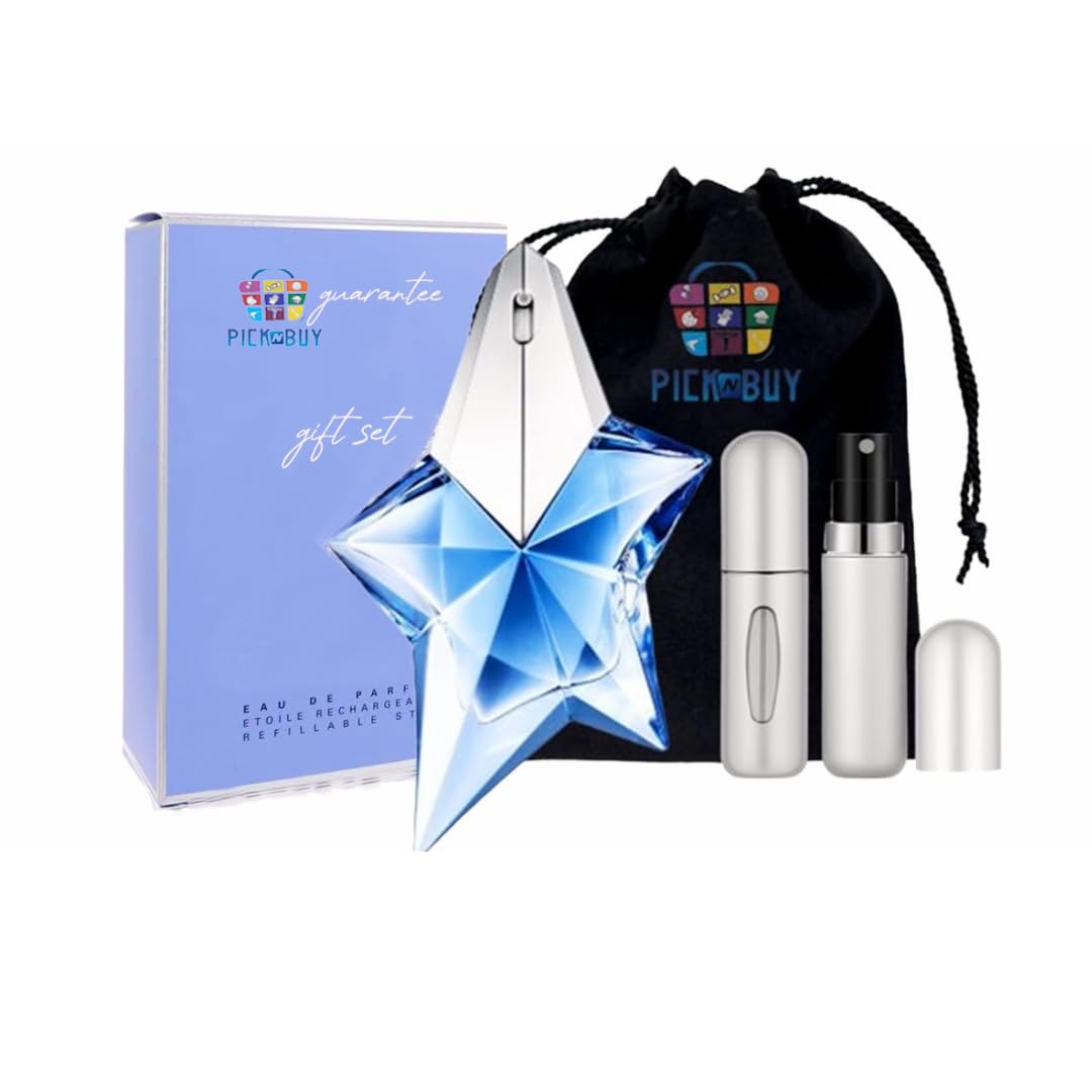 PICKN BUY Angel-Perfume para mujer, 1.7 fl oz Eau De Parfum Spray recargable con bolsa y kit de viaje atomizador, fragancias de diseñador (viene en