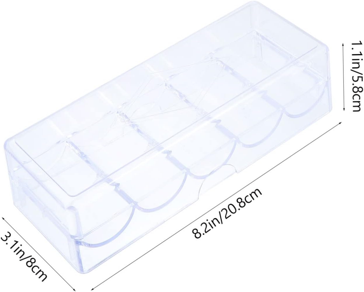 LABRIMP Contenedor de almacenamiento de 5 compartimentos de plástico, caja de chips, contenedor transparente, caja organizadora transparente para