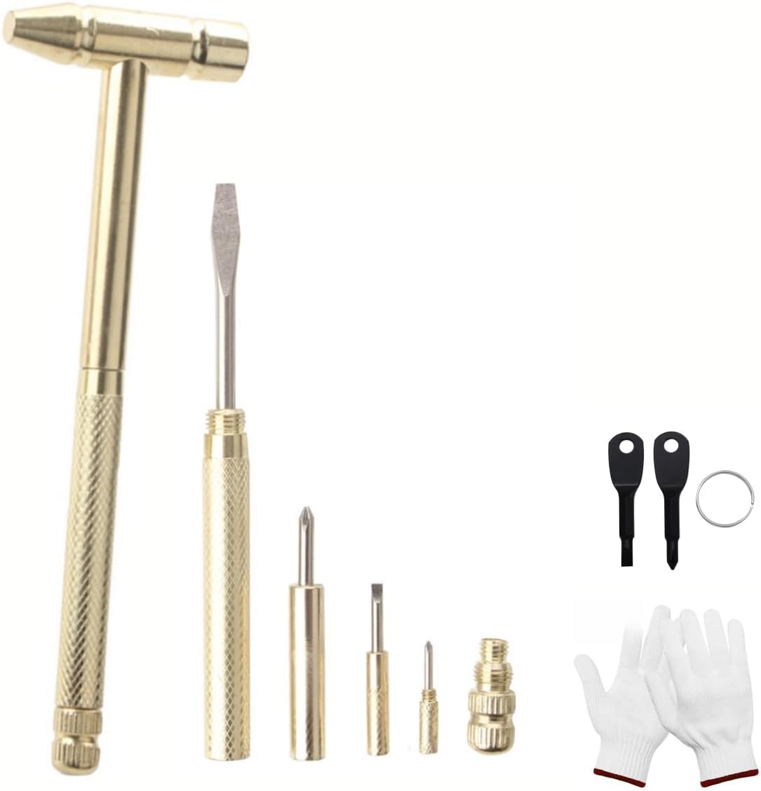 Mini martillo multifuncional de latón 6 en 1, juego de destornilladores pequeños, para reparación de teléfonos móviles, relojes, cámara, tablet,