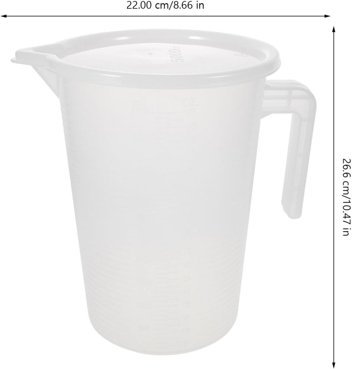 Jarras medidoras de leche jarra de medición de plástico de 5 l, jarra de mezcla graduada, cilindro grande, taza medida, taza de leche líquida,