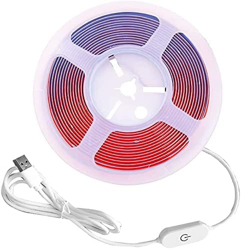 Xunata COB – Tira de luces LED, 6.6 ft6.6 pies, flexible, flexible, flexible, flexible, luces LED COB de 5 V, 320 LEDsm, color rosa, no impermeable,