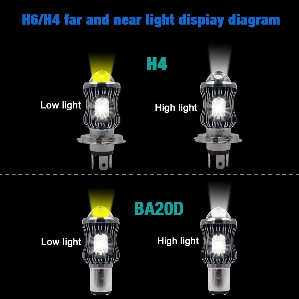 YSY 1 unids 10000Lm H4 LED Moto HB2 9003 HS1 Bombillas LED para faros delanteros de motocicleta, lente CSP blanco amarillo Hi Lo lámpara Accesorios