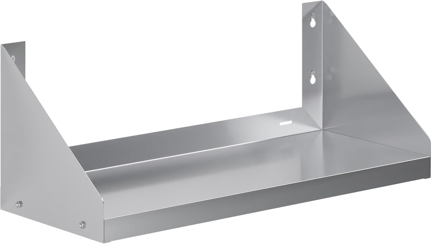 AmGood Estante de pared de acero inoxidable con protectores laterales (30 pulgadas de largo x 12 pulgadas de profundidad)