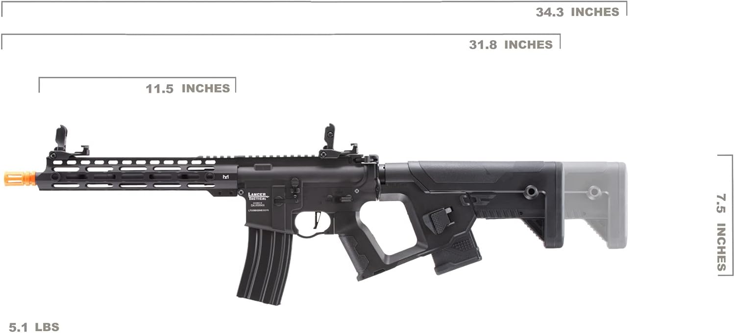 Lancer Tactical Gen 2 Proline Enforcer Blackbird M4 Full Metal Airsoft Rifle wTwo Magazines (ETU & Mosfet Included)