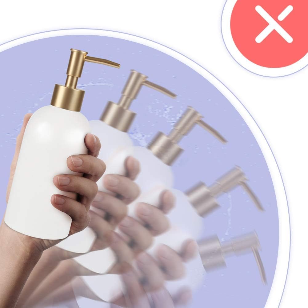 Dispensador de jabón de cerámica de 14 onzas, dispensador de jabón de cerámica para llenar líquido para bañococina (2 unidades, blanco)