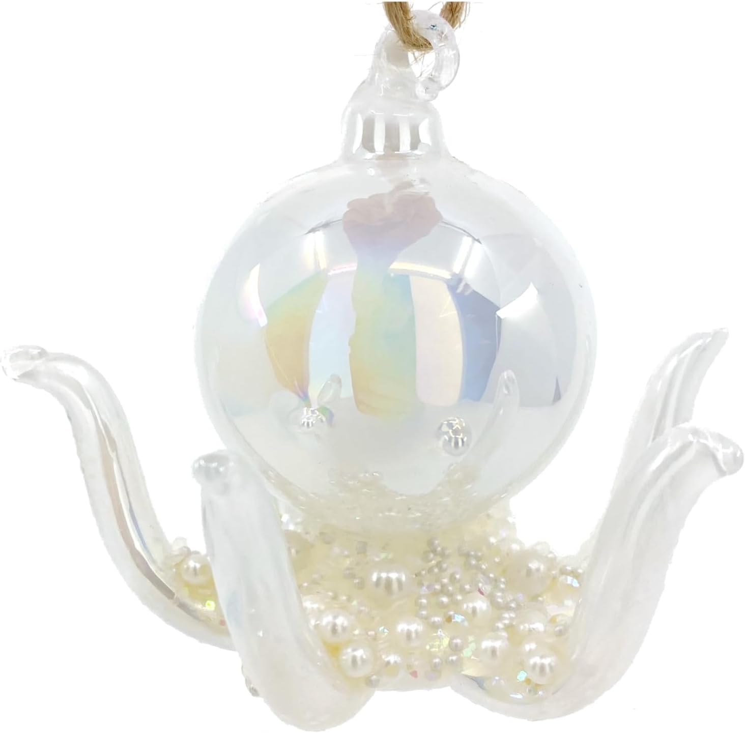 Adorno de pulpo – Árbol de Navidad de vidrio soplado para decoración de vacaciones costeras