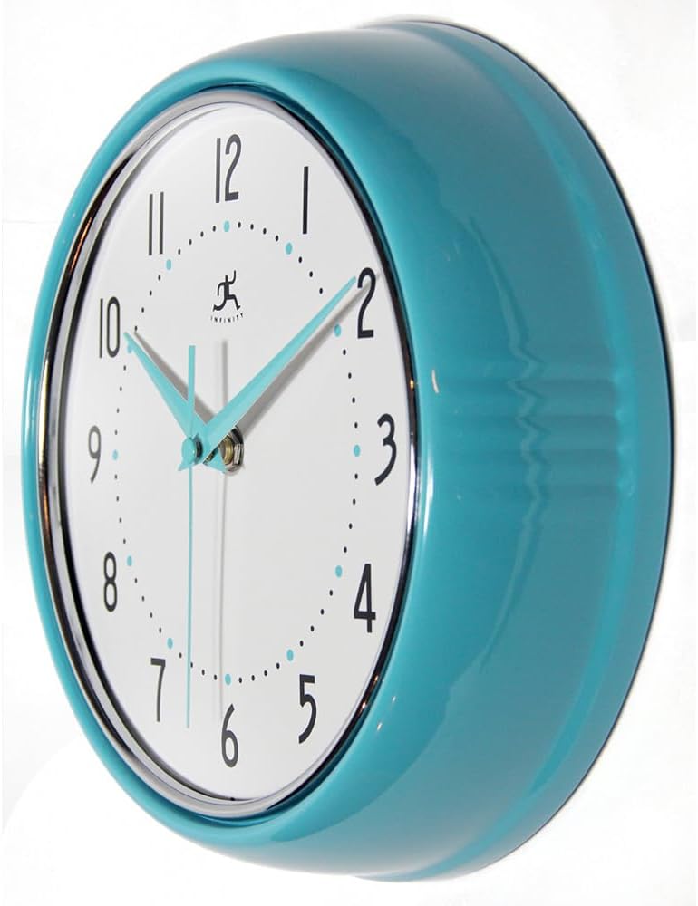 Reloj de pared decorativo estilo retro, 9 pulgadas silencioso, para cocina o comedor, estilo moderno de mediados de siglo