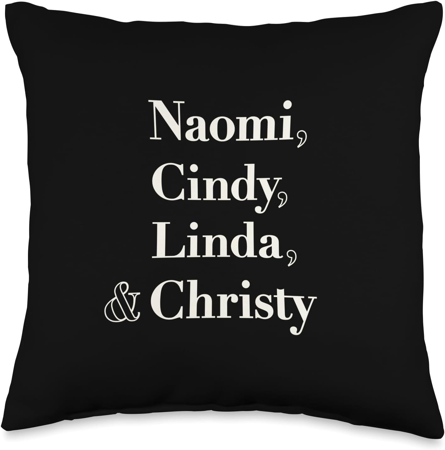 90s Supermodels Glam Nostalgia Naomi, Cindy, Linda, Christy-90s Supermodels – Almohada de 16 x 16 pulgadas, multicolor