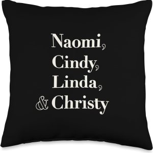 90s Supermodels Glam Nostalgia Naomi, Cindy, Linda, Christy-90s Supermodels – Almohada de 16 x 16 pulgadas, multicolor 90s Supermodels Glam Nostalgia Naomi, Cindy, Linda, Christy-90s Supermodels – Almohada de 16 x 16 pulgadas, multicolor
