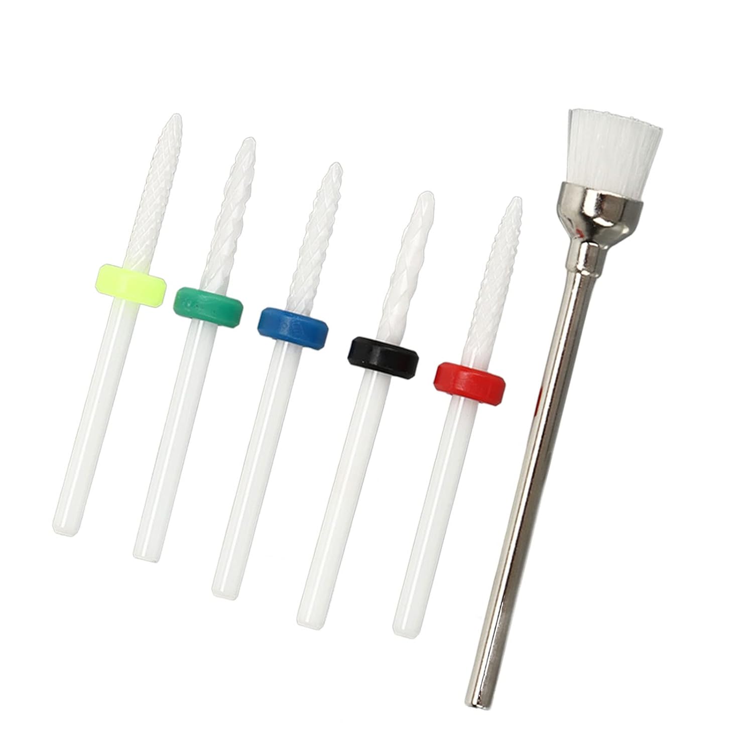 Juego de 6 brocas para uñas, juego de 6 brocas de uñas de cerámica para salón de belleza, removedor de cutículas eléctricas, para artistas de uñas,