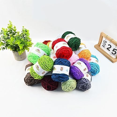 CA+CB, 24 rollos de hilo grueso de 8 capas para alfombras de acolchonado, hilo acrílico para acolchonar, 24 rollos de hilo grueso de 8 capas para
