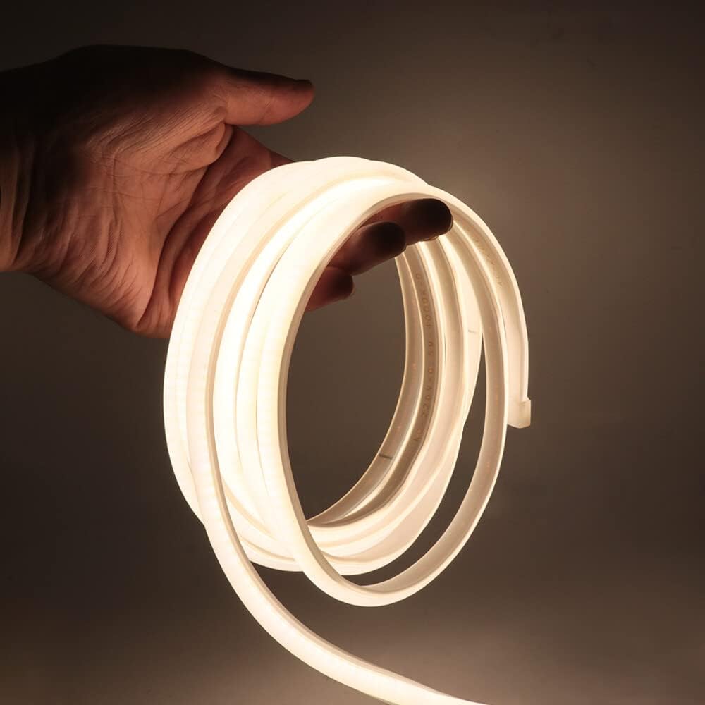 XUNATA COB – Tira de luces LED de neón de 16.4 pies, 110 V 288 LEDsm, tira de luces LED FCOB impermeable, flexible, súper brillante, tira de neón de