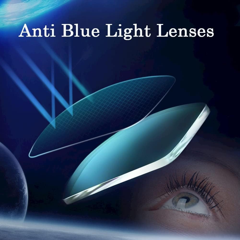 Lentes de lectura sin montura para hombres y mujeres, rectangulares con bloqueo de luz azul, lectores metálicos (color  gris, tamaño 1.5+)