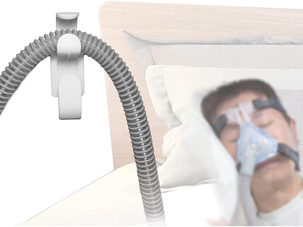 Soporte de manguera CPAP con función antidesenganche, colgador de manguera CPAP, antideslizante, autoadhesivo, universal