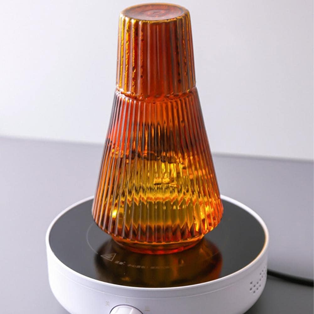 Sizikato Jarra de agua clásica de 30 onzas de vidrio a rayas con vaso de cristal.