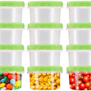 Recipientes de plástico pequeños de 8 onzas líquidas con tapa de rosca para alimentos, niños, almuerzo, aperitivos, taza de limo, bloquea la Recipientes de plástico pequeños de 8 onzas líquidas con tapa de rosca para alimentos, niños, almuerzo, aperitivos, taza de limo, bloquea la