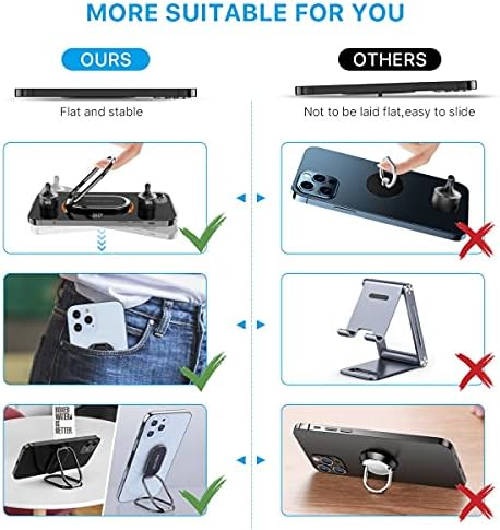 MYBAT PRO Soporte de anillo para teléfono, soporte de dedo con rotación de 360, agarre trasero plegable para teléfono celular para escritorio,
