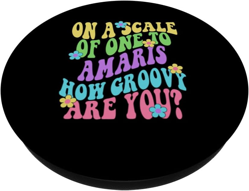AMARIS Cute Retro Girls Groovy AMARIS Personalized Name PopSockets Standard PopGrip