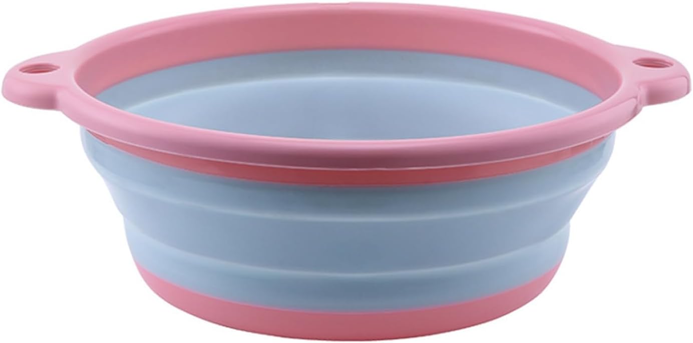 Tainrunse Tina de lavado portátil de plástico plegable lavabo de cocina platos de cocina lavabo para acampar suministros de viaje, rosa, S