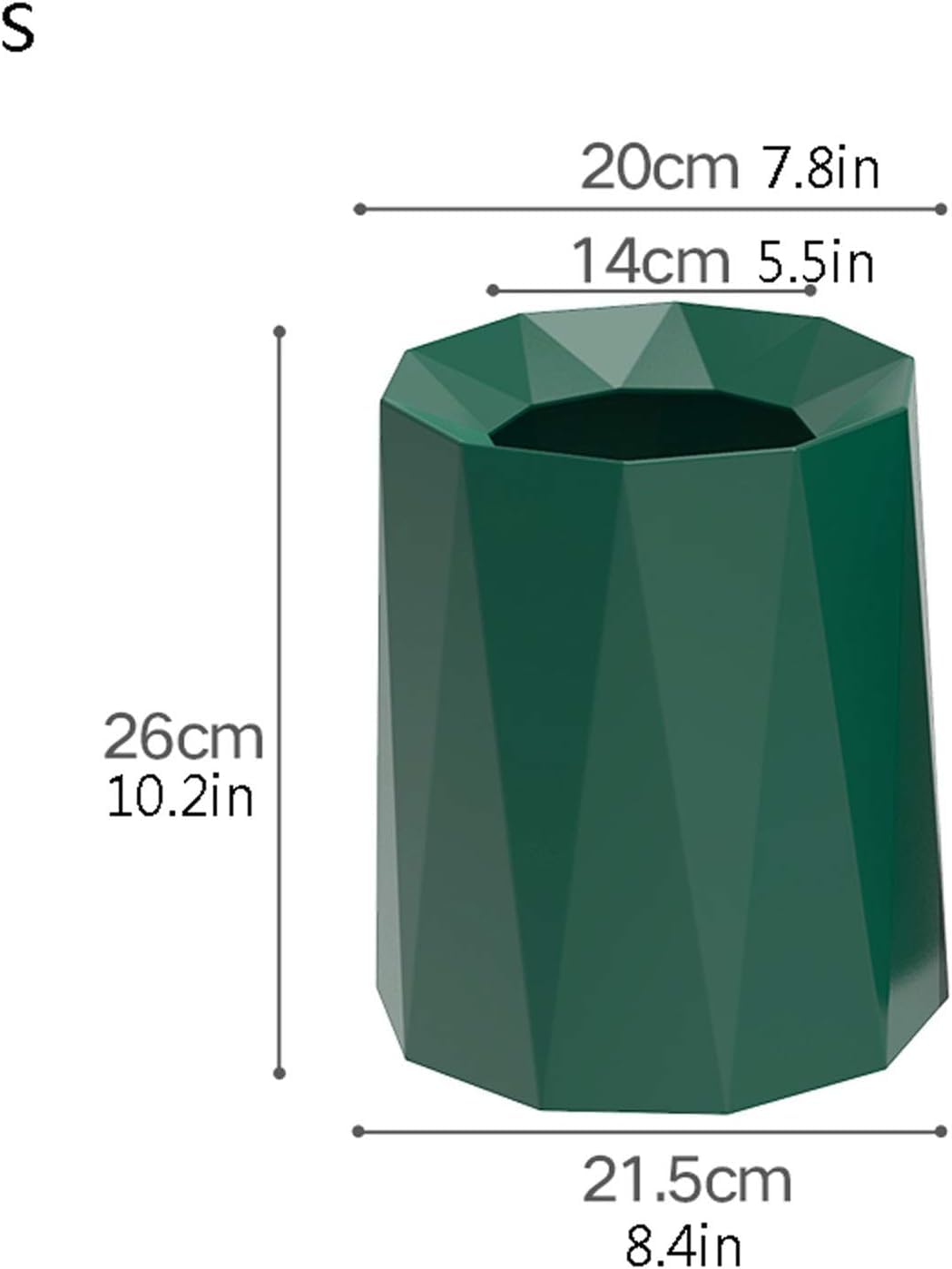 TISTIK Bote de basura – Bote de basura moderno y ligero de lujo sin tapa, creativo para el hogar, cubo de basura de gran capacidad, 6 colores, cesta
