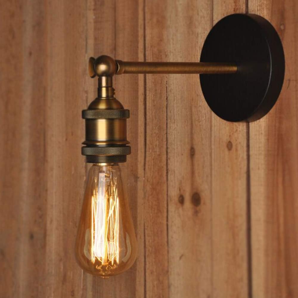 Lámpara de pared retro estilo industrial, acabado de latón ajustable, iluminación vintage, enchufe E26 para decoración del hogar, bar, restaurantes,